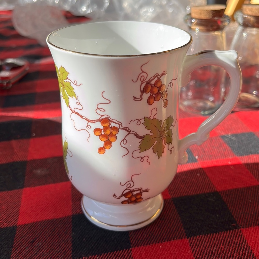 Vintage Royal Victoria footed coffee mug- fine bone China